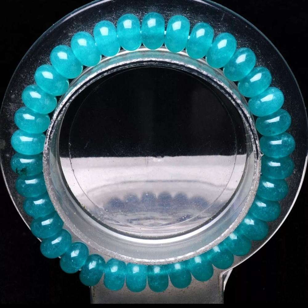 8.4*8.4*5mm Natural Turquoise Amazonite Gemstone Beaded Bracelet